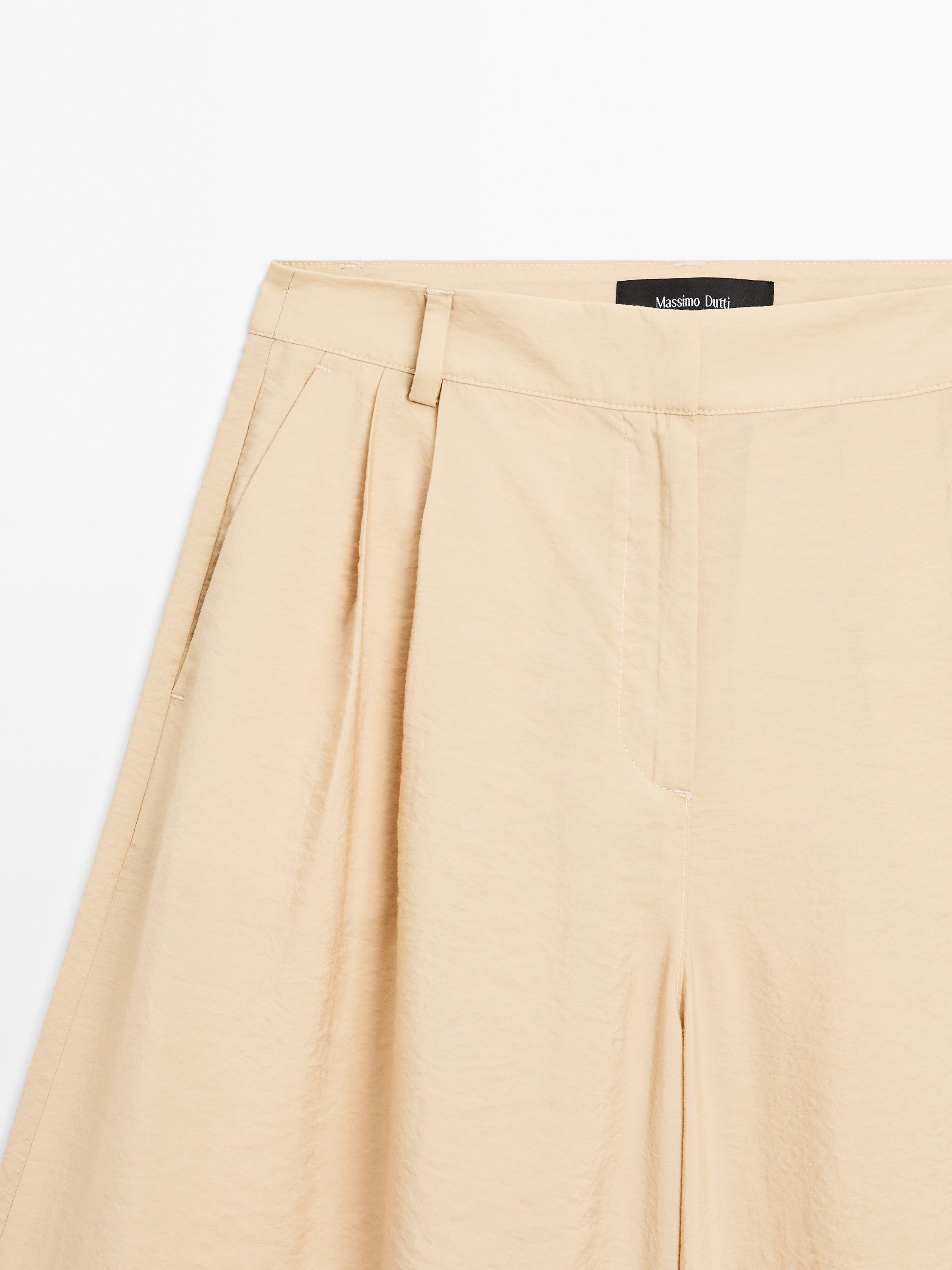 Darted palazzo trousers